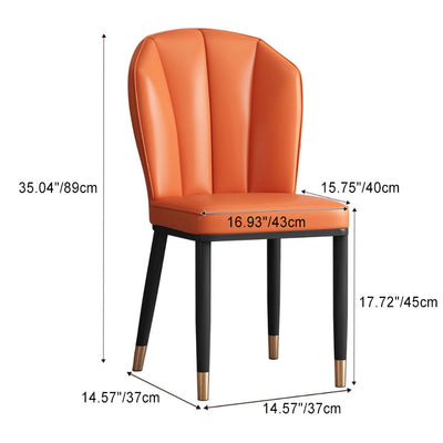 Modern Luxury Leather Carbon Steel Sponge Square Shell Dining Chair Backrest For Dining Room