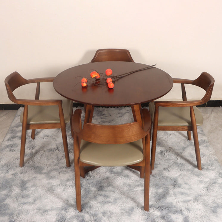 Modern Simplicity Round V-Shape Leg Rubber Wood Dining Table For 2/4 Seats