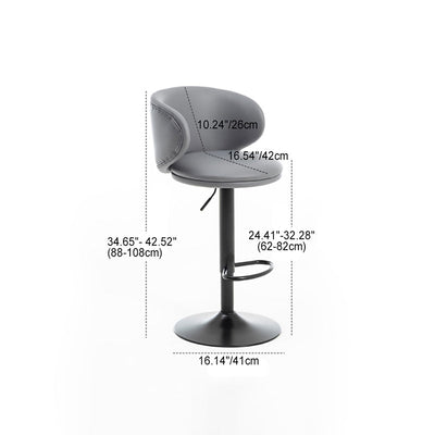 Modern Minimalist Round Fabric Stainless Steel Bar Stool Backrest For Dining Room