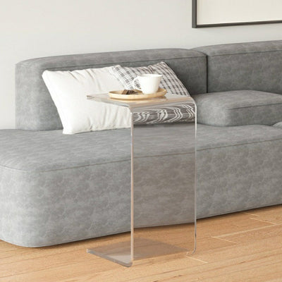 Contemporary Scandinavian Square Acrylic End Table 1-Tier For Living Room