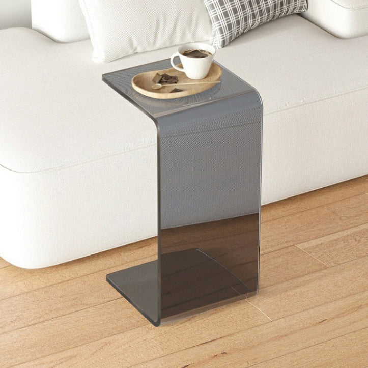 Contemporary Scandinavian Square Acrylic End Table 1-Tier For Living Room