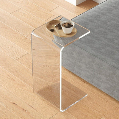 Contemporary Scandinavian Square Acrylic End Table 1-Tier For Living Room