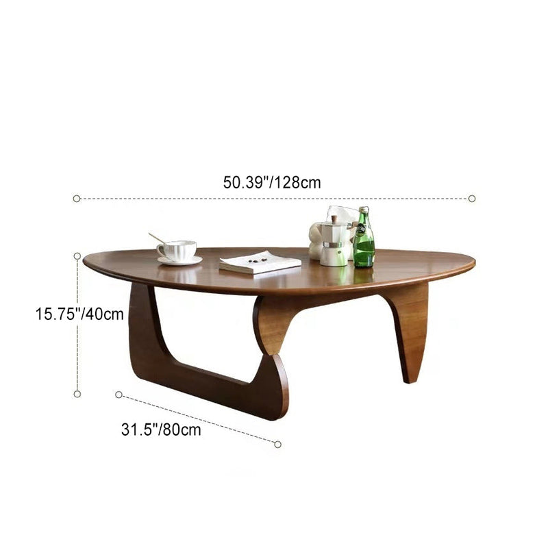 Traditional Japanese Triangle Rubber Wood Coffee Table For Living Room