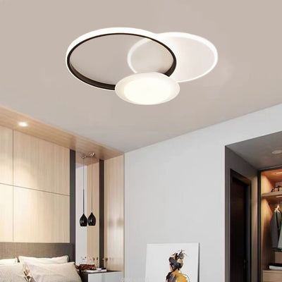 Modern Minimalist Round Square Iron Acrylic LED Flush Mount Ceiling Light For Bedroom