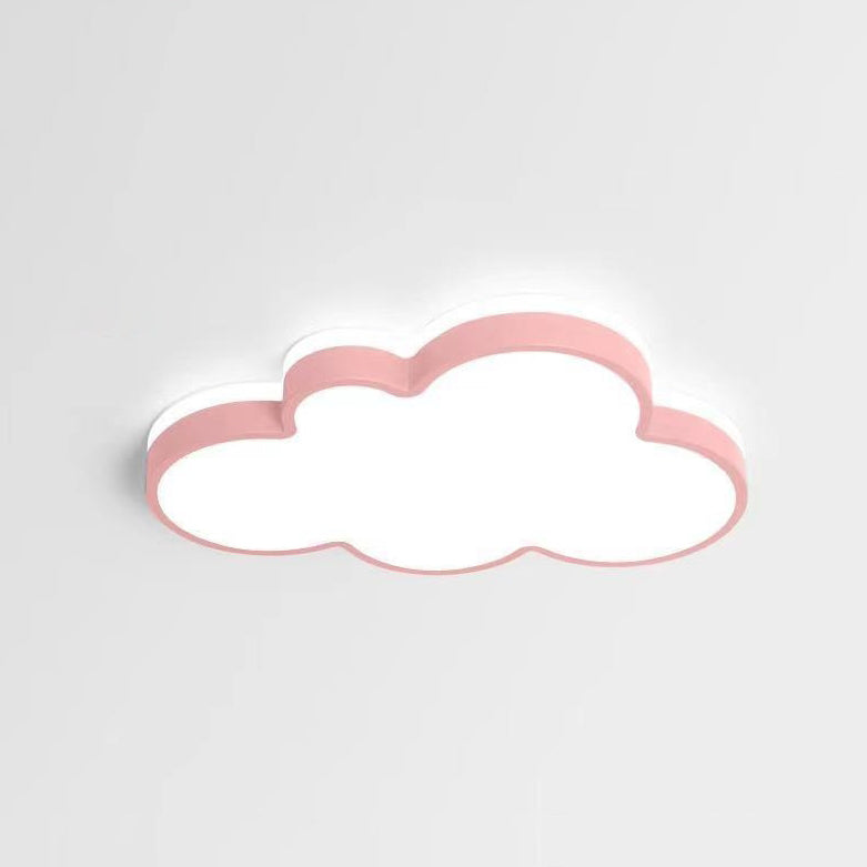 Contemporary Creative Kids Cloud Iron Acrylic PMMA LED Flush Mount Ceiling Light For Bedroom