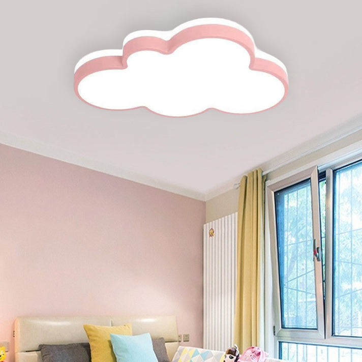 Contemporary Creative Kids Cloud Iron Acrylic PMMA LED Flush Mount Ceiling Light For Bedroom