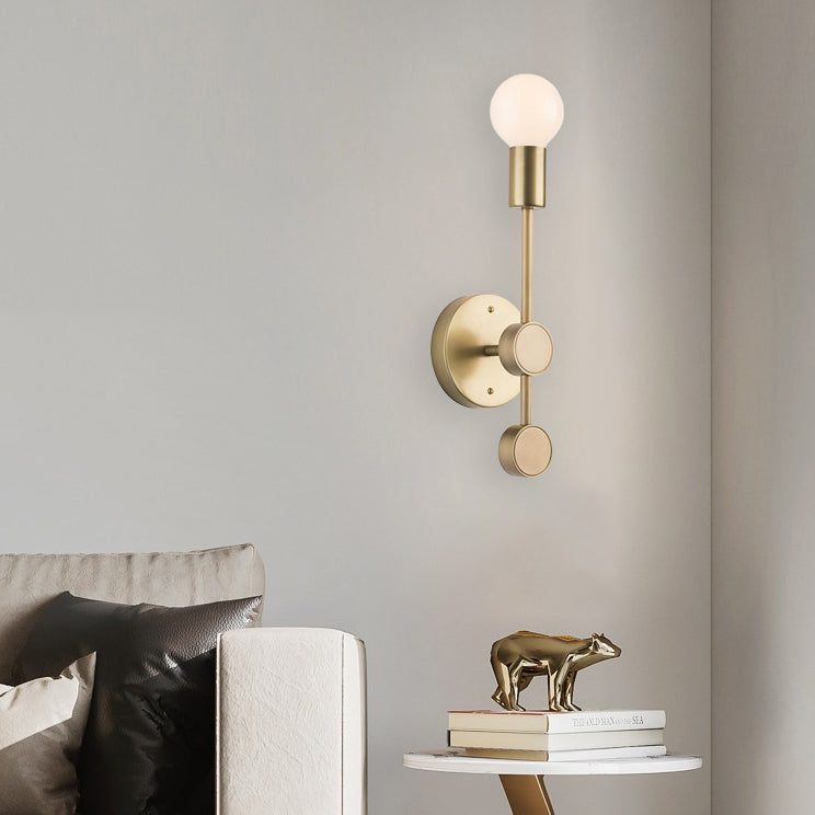 Modern Minimalist Copper Glass Ball 1-Light Wall Sconce Lamp For Living Room