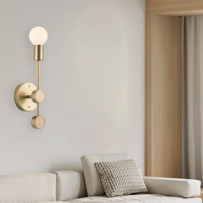 Modern Minimalist Copper Glass Ball 1-Light Wall Sconce Lamp For Living Room