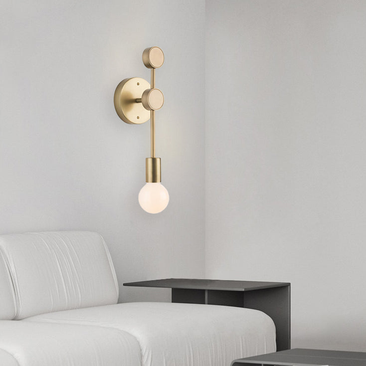 Modern Minimalist Copper Glass Ball 1-Light Wall Sconce Lamp For Living Room