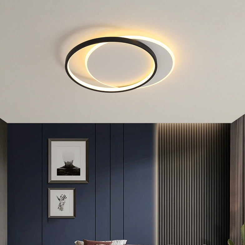 Modern Minimalist Square Round Iron Acrylic LED Flush Mount Ceiling Light For Living Room