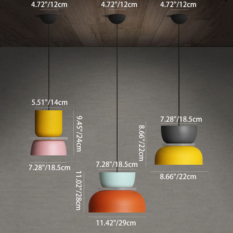 Luminaire suspendu à DEL à 1 lumière Macaron coloré nordique 