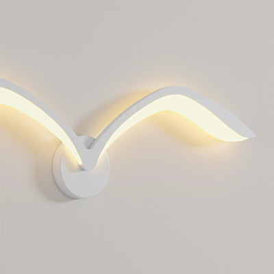 Modern Minimalist Iron Acrylic Gull Arch LED Wall Sconce Lamp For Living Room