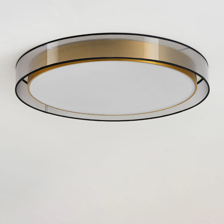 Contemporary Nordic Iron Brass Acrylic Round LED Flush Mount Ceiling Light For Living Room