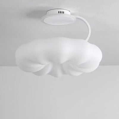 Modern Simplicity Cream PE Cloud Pumpkin Shade Iron LED Kids Pendant Light For Bedroom