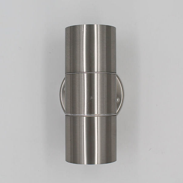 Modern Minimalist Stainless Steel Cylinder 2-Light Wall Sconce Lamp