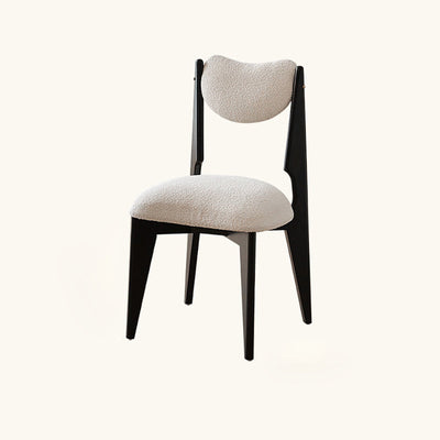 Modern Minimalist Square Wood Velvet Dining Chair Backrest Armless For Dining Room