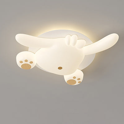 Contemporary Creative Bear Iron Plastic LED Semi-Flush Mount Ceiling Light For Living Room