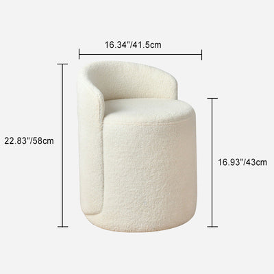 Modern Minimalist Cylinder Leather Cashmere Kilim Bird Check Foam Vanity Stool Backrest Swivel For Bedroom