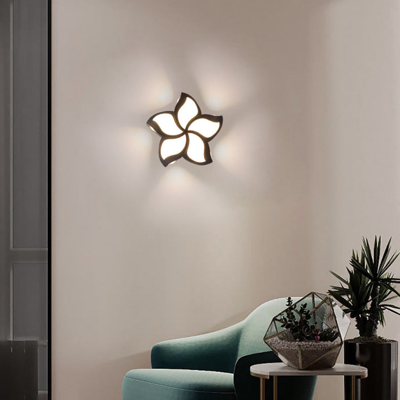 Contemporary Simplicity Aluminum Pinwheel Acrylic Shade LED Wall Sconce Lamp For Bedroom