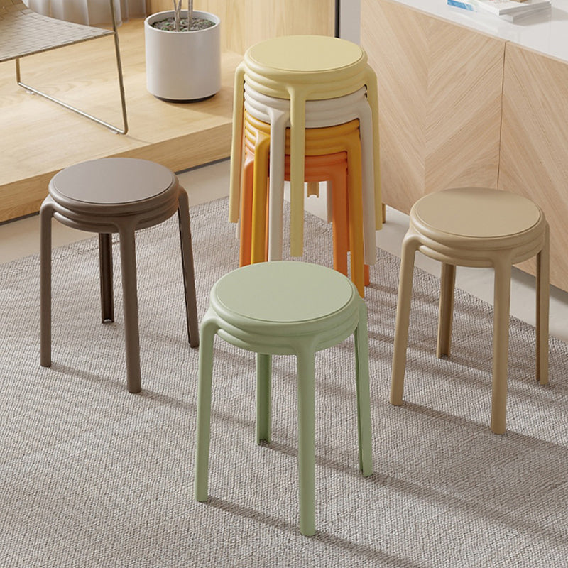 Contemporary Scandinavian Macaron Round Plastic Chair Stackable For Living Room