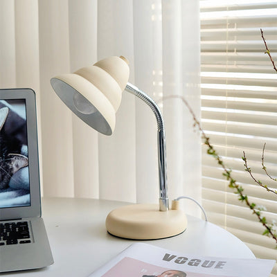 Contemporary Retro Adjustable Cone USB Iron 1-Light Table Lamp For Bedroom