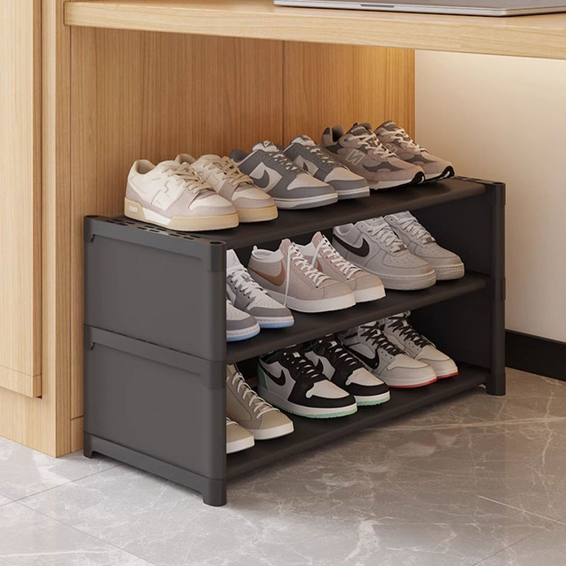 Modern Simplicity Rectangular Plastic Shoe Storage 3-Tier For Entryways