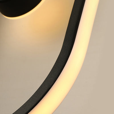 Contemporary Scandinavian Round Oval Clock Shape Iron Acrylic LED Wall Sconce Lamp For Bedroom