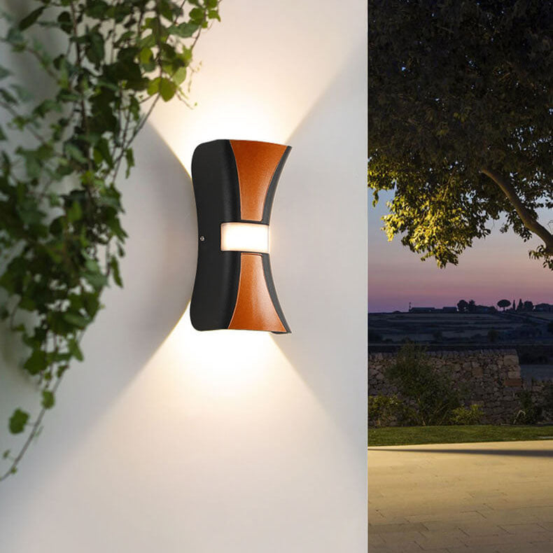 Outdoor Modern Rolled Edges Column LED Waterproof Wall Sconce Lamp