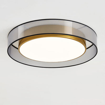 Contemporary Nordic Iron Brass Acrylic Round LED Flush Mount Ceiling Light For Living Room