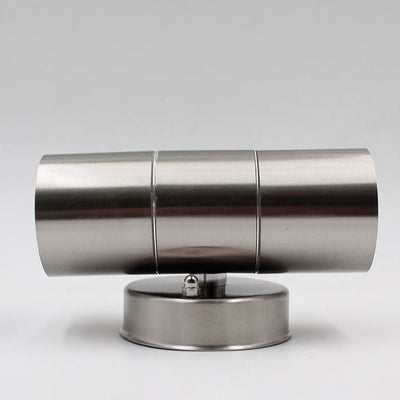 Modern Minimalist Stainless Steel Cylinder 2-Light Wall Sconce Lamp