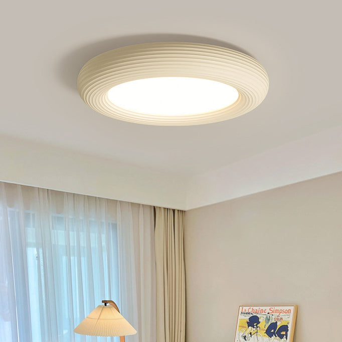 Modern Simplicity Iron Resin Acrylic Round Donut LED Flush Mount Ceiling Light For Living Room