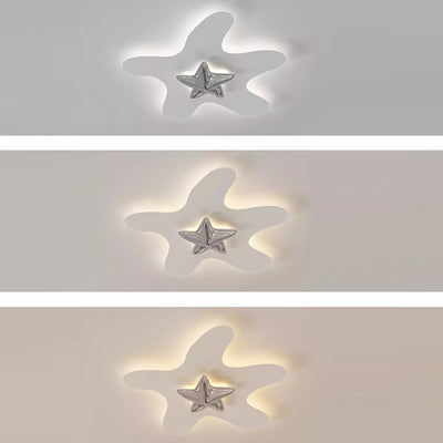 Modern Simplicity Star Iron Resin LED Flush Mount Ceiling Light For Bedroom