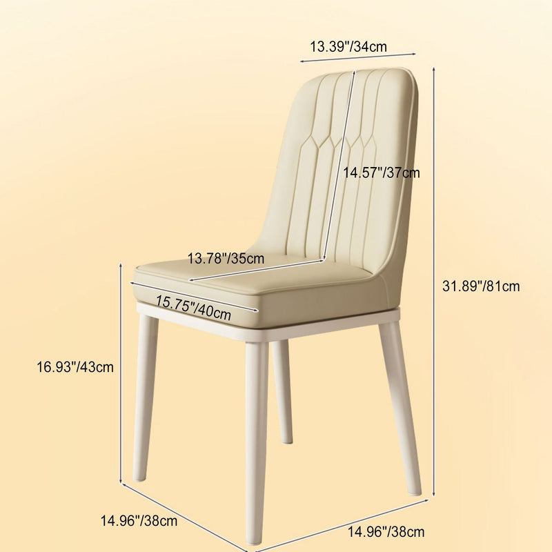 Contemporary Luxury Square PU Leather Upholstered Dining Chair Backrest For Dining Room