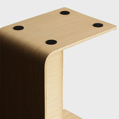 Table d'appoint rectangulaire moderne minimaliste en bois massif avec rangement pour salon 