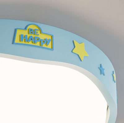 Plafonnier LED encastré en demi-cercle en acrylique, dessin animé créatif contemporain, pour chambre à coucher 