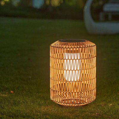 Modern Minimalist Solar Iron Rattan Cage Shaped LED Outdoor Landscape Light For Garden