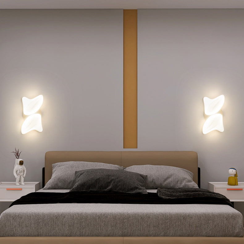 Contemporary Creative PE Geometric Shade Hardware LED Wall Sconce Lamp For Bedroom