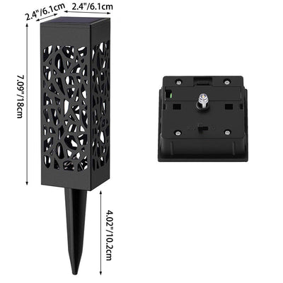 Traditional European Waterproof Solar Iron Cuboid LED Outdoor Light For Garden