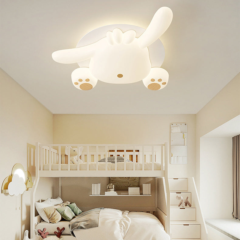 Contemporary Creative Bear Iron Plastic LED Semi-Flush Mount Ceiling Light For Living Room