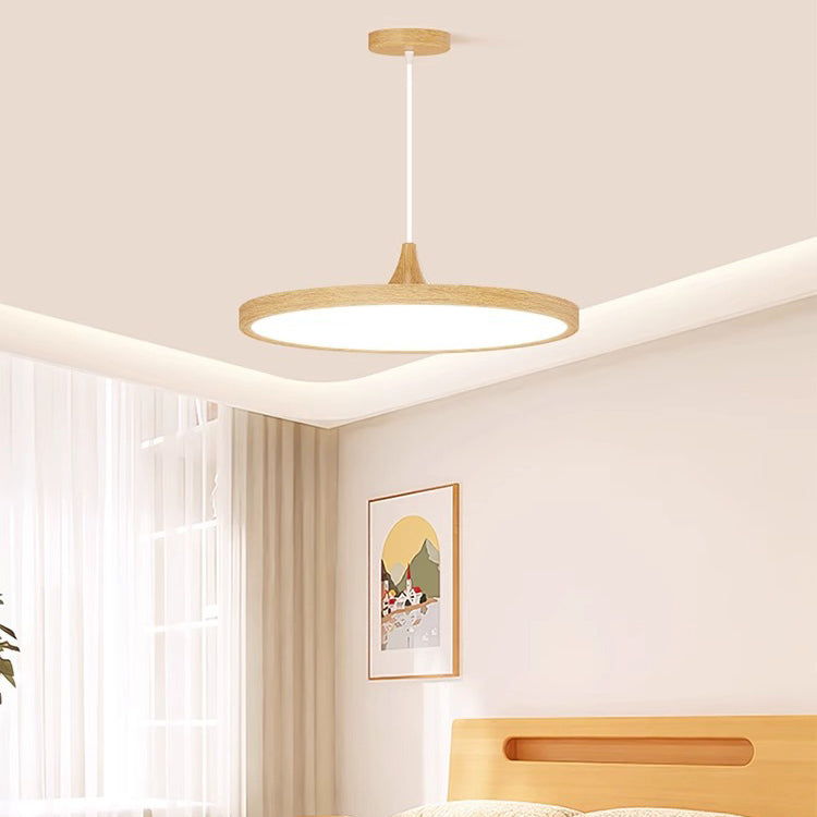 Contemporary Scandinavian Round Iron Aluminum Acrylic LED Pendant Light For Bedroom