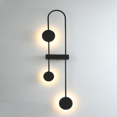 Contemporary Nordic Round Geometric Metal Acrylic LED Wall Sconce Lamp For Hallway