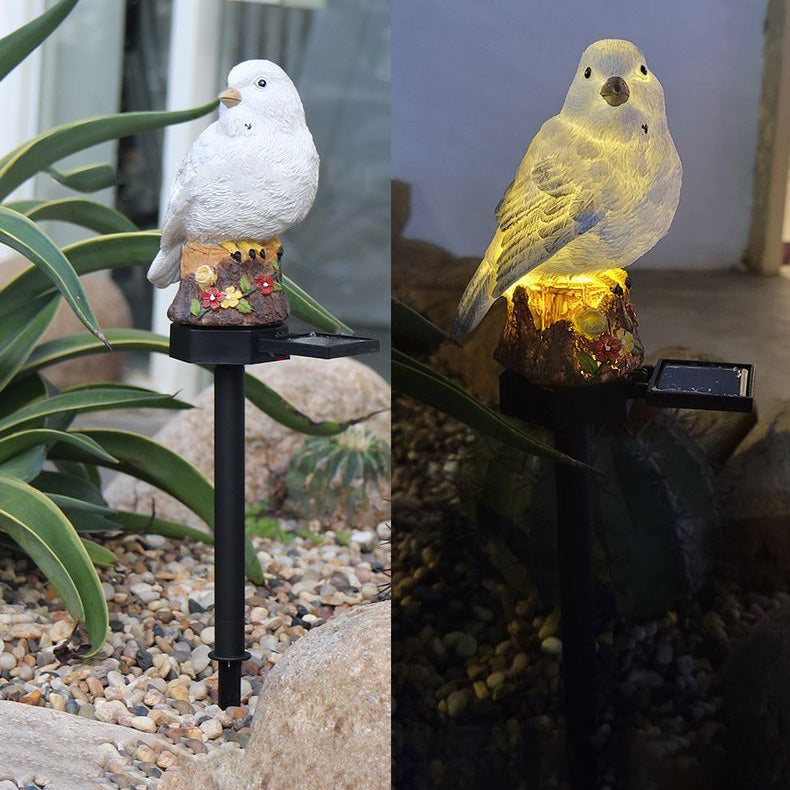 Contemporary Creative Resin Birdie LED Solar Waterproof Lawn Insert Light For Outdoor Patio