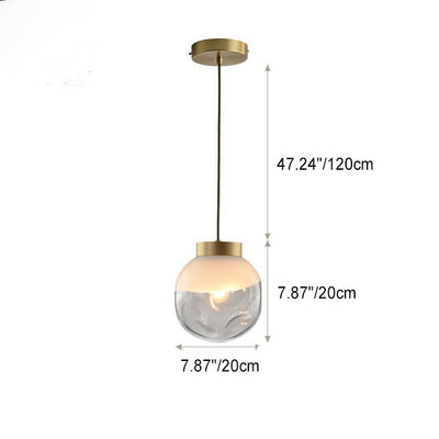 Lampe suspendue moderne et créative à 1 lumière en forme de sphère irrégulière en verre 