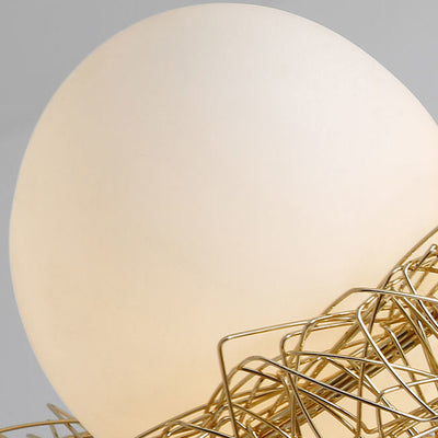 Modern Minimalist Bird's Nest Birdhouse Aluminum Glass 1-Light Chandelier For Living Room