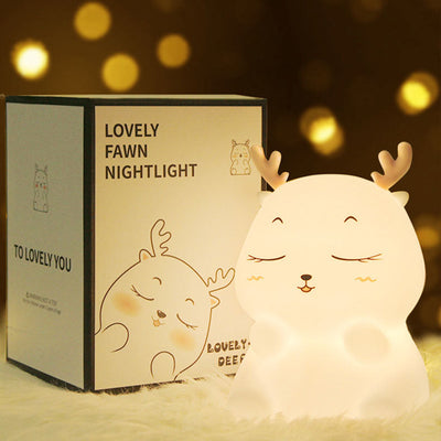 Contemporary Creative Silicone Elk Remote Control LED USB Night Light Table Lamp For Bedroom