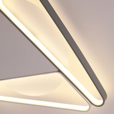 Contemporary Simplicity Aluminum Geometric Triangle Silicone LED Flush Mount Ceiling Light For Living Room