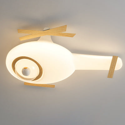 Modern Minimalist Kids Airplane Iron PE LED Flush Mount Ceiling Light For Bedroom