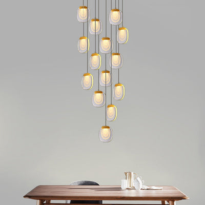 Lustre LED Rond en Cristal d'Aluminium Scandinave Contemporain pour Salon 