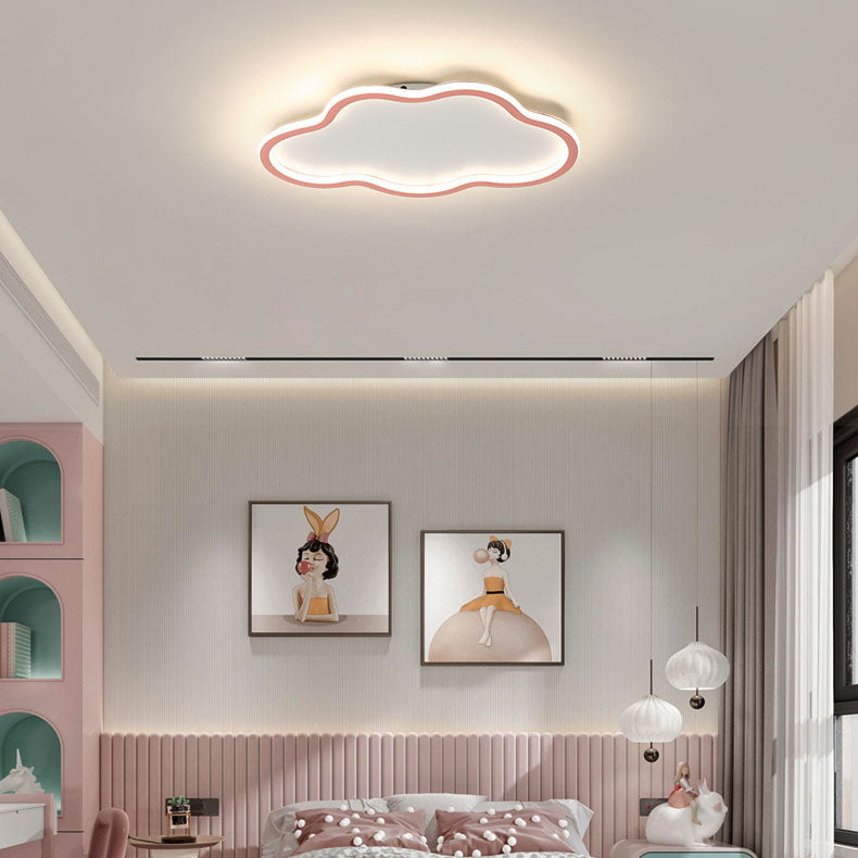 Modern Minimalist Cloudy Iron Acrylic LED Flush Mount Ceiling Light For Bedroom