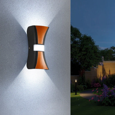 Outdoor Modern Rolled Edges Column LED Waterproof Wall Sconce Lamp